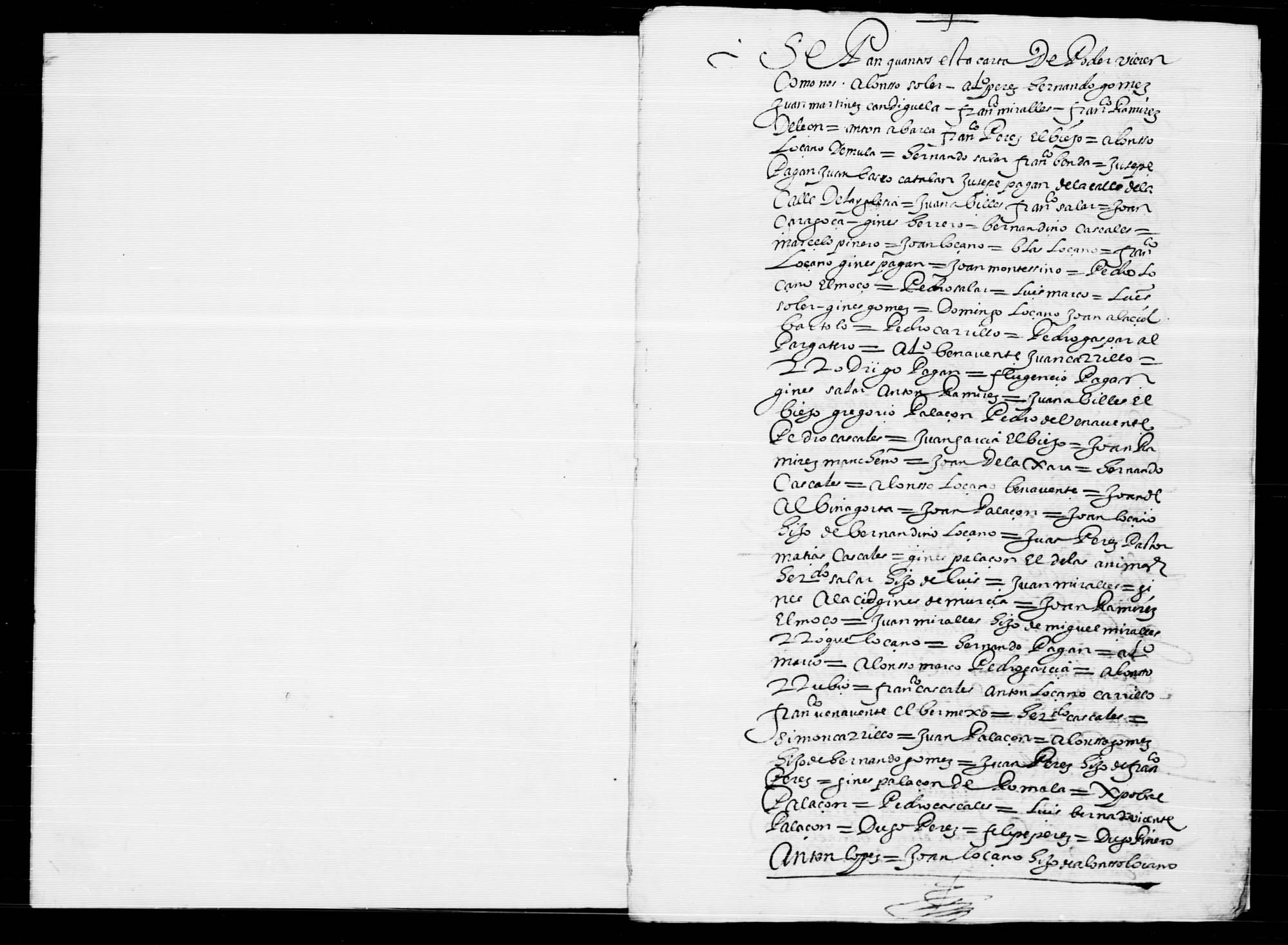 Carta de poder de numerosos vecinos de Fortuna para concertar la compra de su jurisdicción.